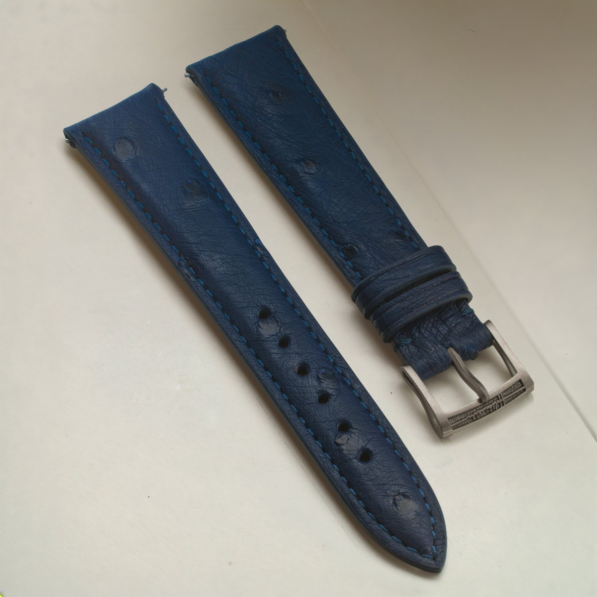 Ostrich Navy diagonal strap view