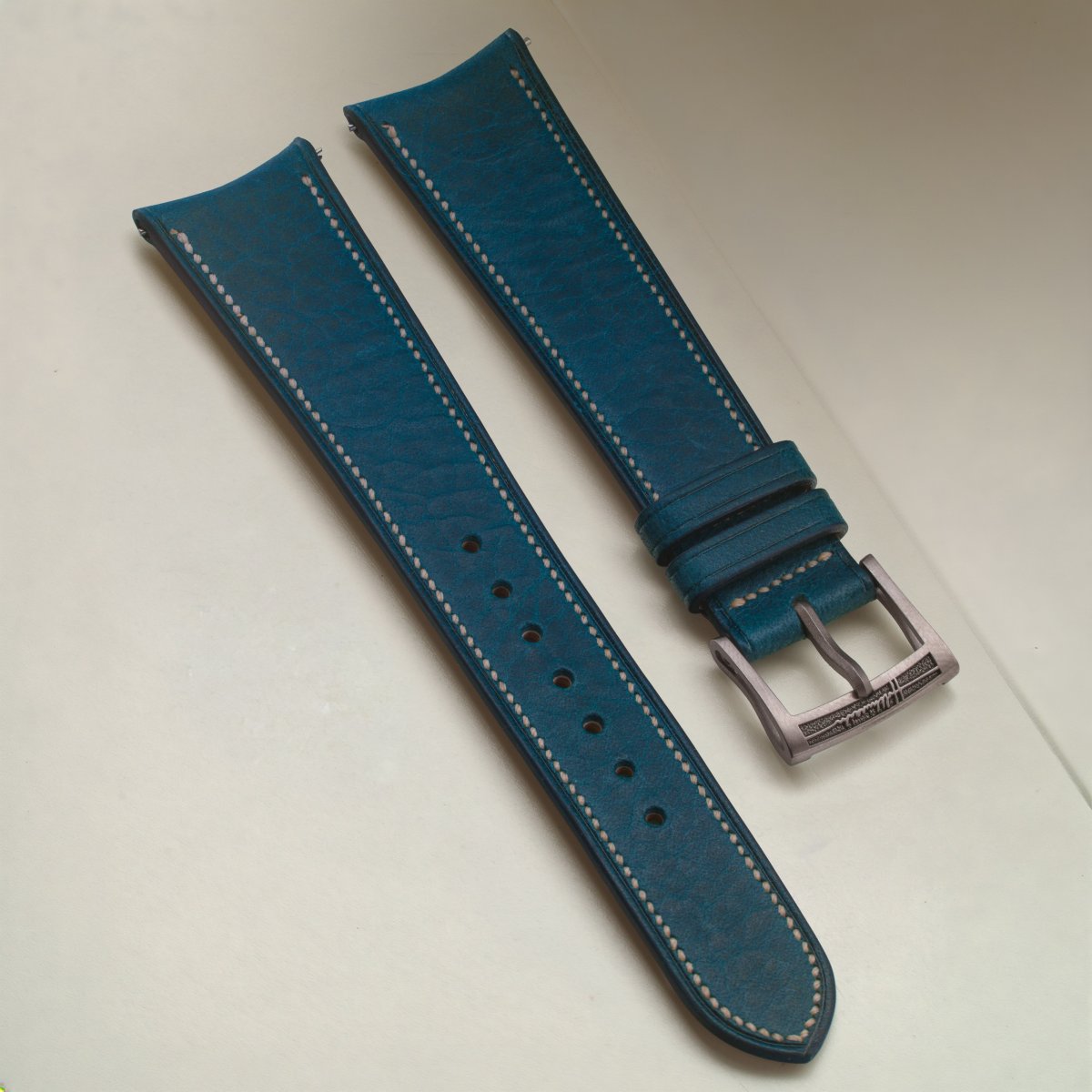 Wax Patina Navy diagonal strap view
